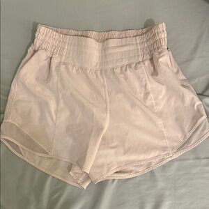Lululemon Athletica High-Waist Light Pink Athletic Shorts